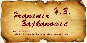 Hranimir Bajkanović vizit kartica